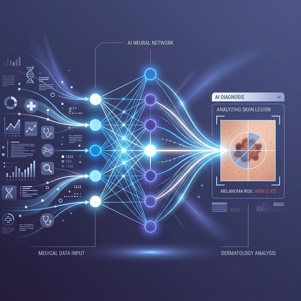 AI preprocessing and lesion analysis step