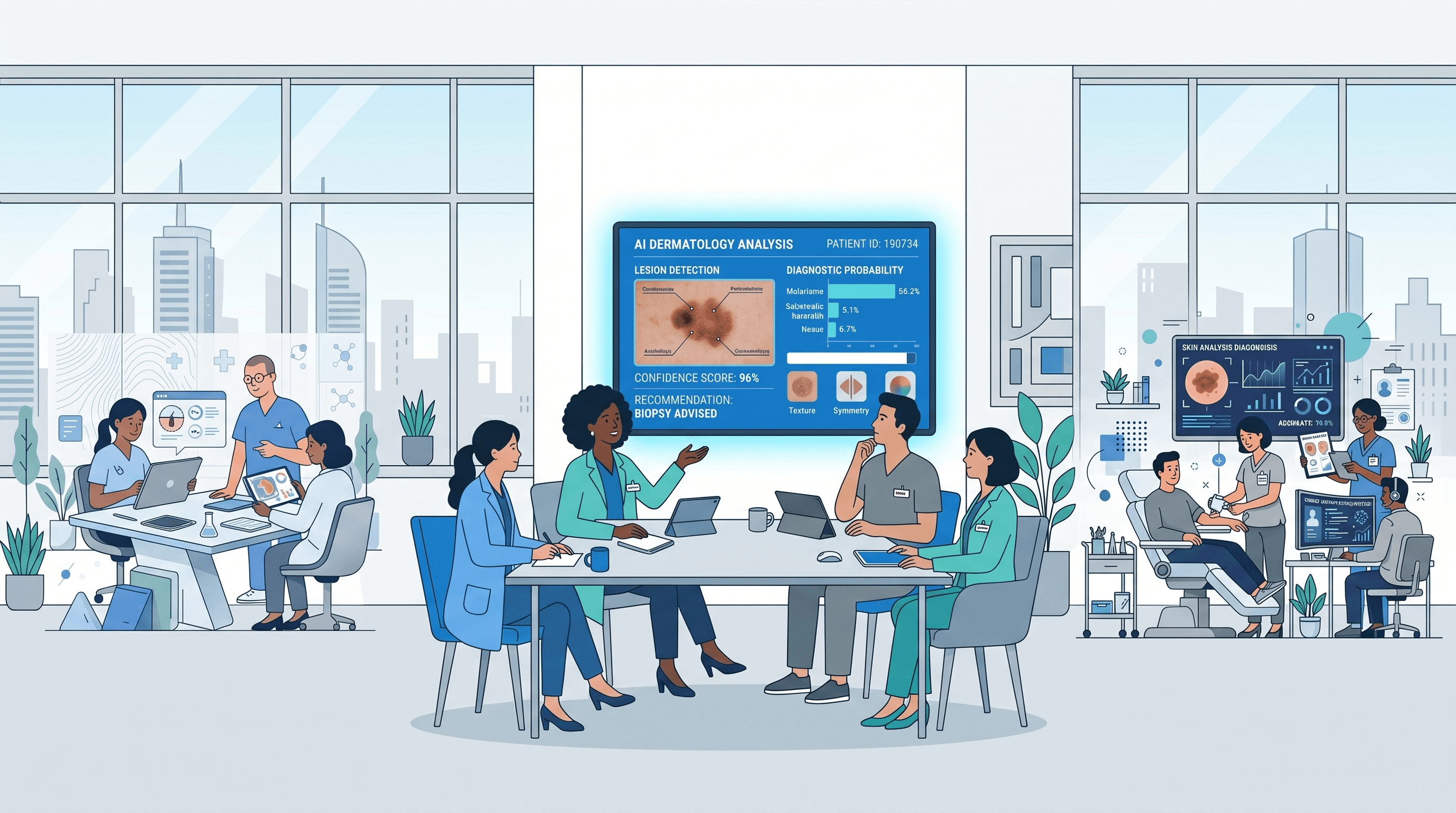 CanScanly dermoscopy review interface showing lesion analysis