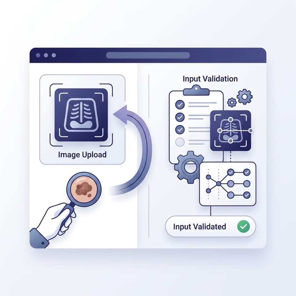 Dermoscopic image upload and validation step